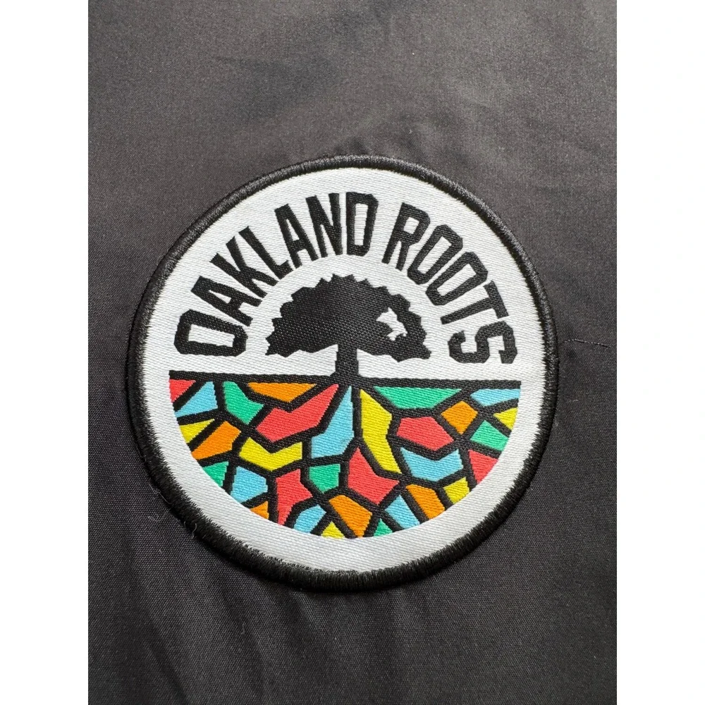 Charly Oakland Roots SC Mens Large Black Full Zip Soccer Bomber Jacket L